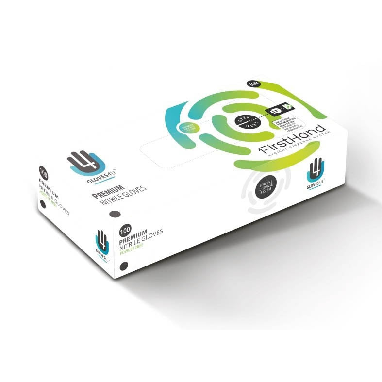 Nitrile Gloves, Powder Free, Blue, Non Medical - Pack Of 100 - 