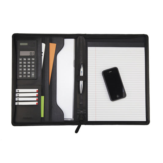 Monolith Leather Look Zipped Folio/Calc/Pad - Monolith