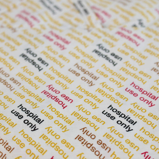 NIGHTDRESS: Polycotton, Huo, Hospital Use Only Print, Open Back, XL - Single - James Walker Textiles