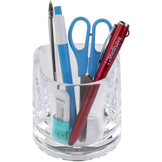 Rexel Nimbus Acrylic Pencil Cup Clr - Rexel Crystalfile