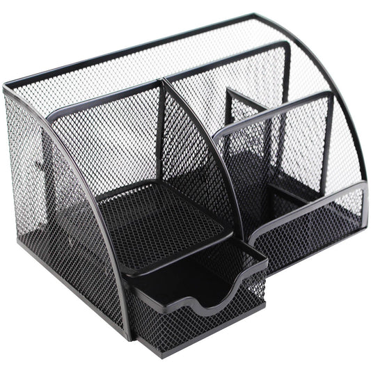 Select Wire Mesh Large Desk Organiser Black - Selected