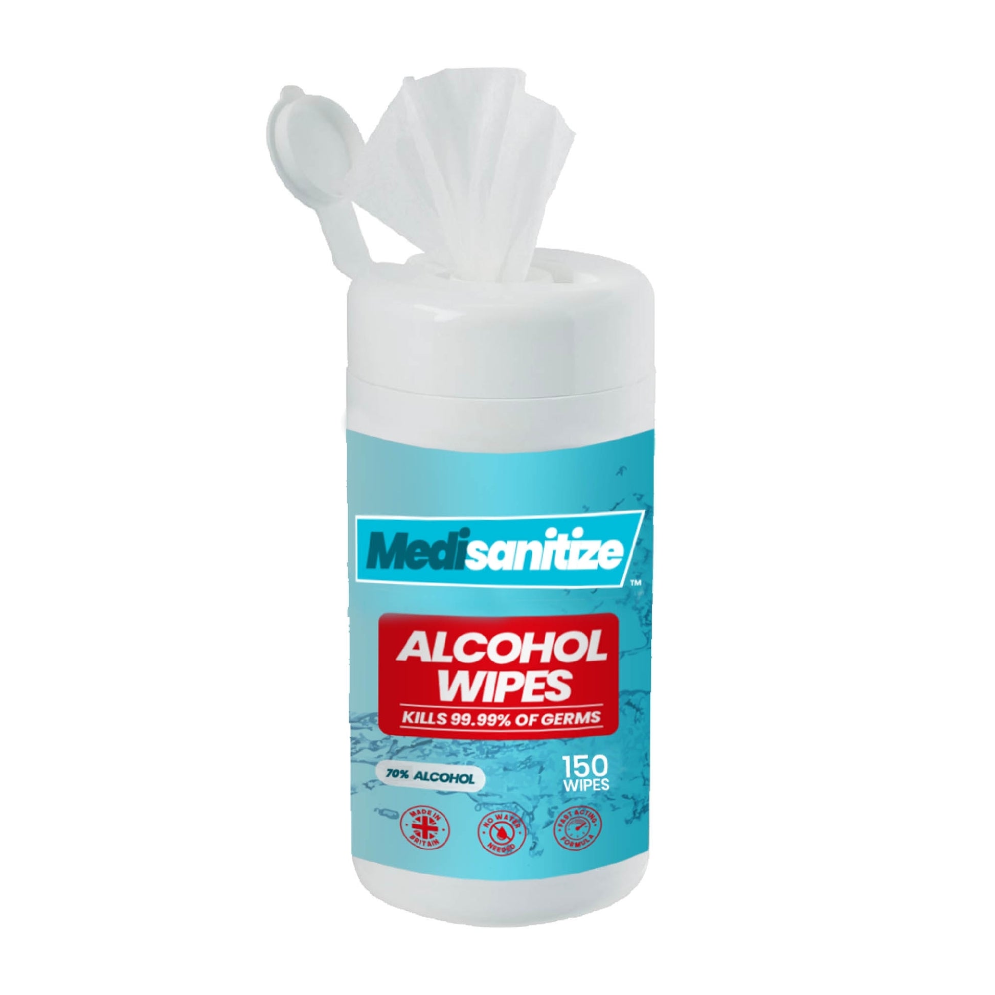 70% Alcohol Wipes - 150 Wipes - Medisanitize