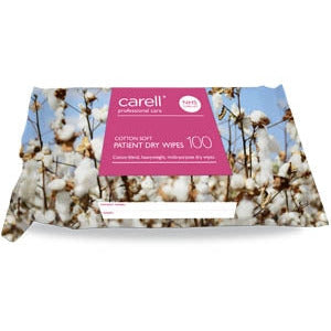 Carell Patient Dry Wipes - Cotton Soft - 100 Pack - Clinell