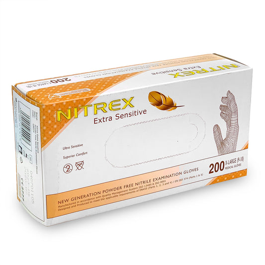 Extra Large Nitrile Gloves x 200 [Certified EN455] - Nitrex