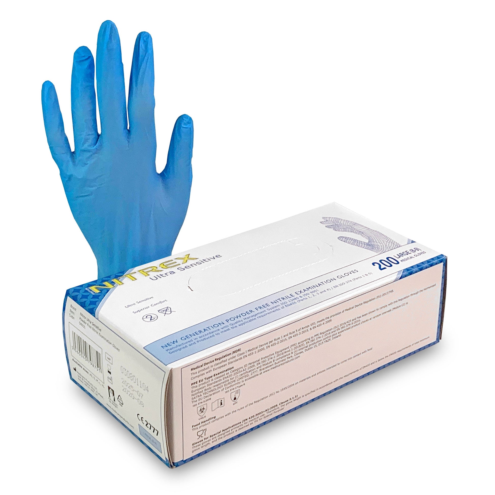 Large Nitrile Gloves x 200 [Certified EN455] - Nitrex
