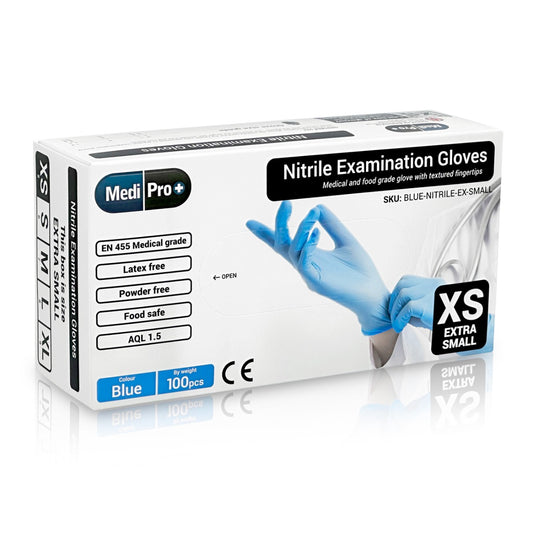 Blue Nitrile Gloves Medical Grade Cat III PPE Extra Small x 100