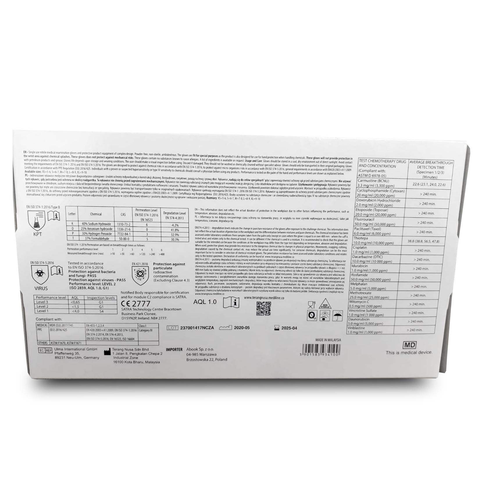 Nitrile Glove x 100 - Small - PPE Cat III - Discontinued