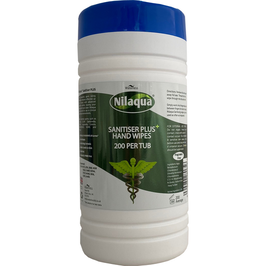 Nilaqua Sanitiser Hand Wipes - Tub Of 200 - Nilaqua