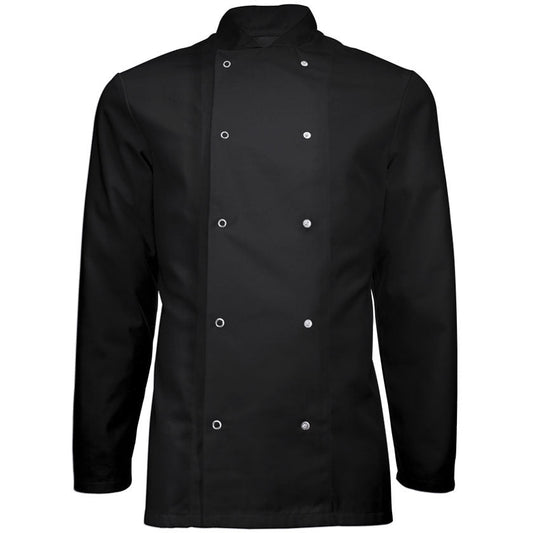 Stud Front Chef's Jacket - Black - 