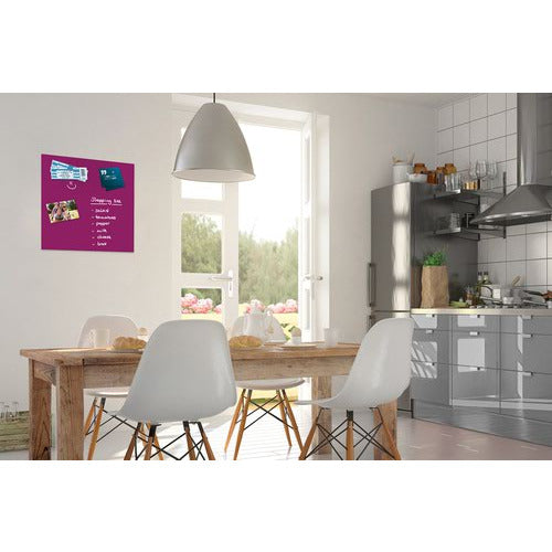 Magnetic Glass Board 450x450x9mm - Berry-coloured - CTS