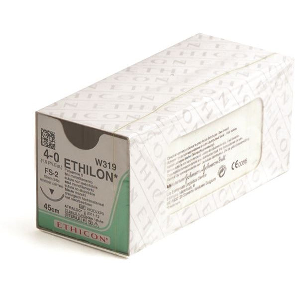 Ethilon Suture Prime reverse cutting Needle: 16mm 45cm Black 4-0 1.5 Box of 36 - Ethicon