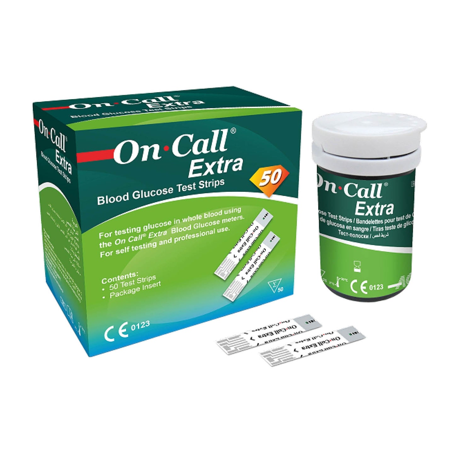 On Call Extra Blood Glucose Test Strips - Qty50