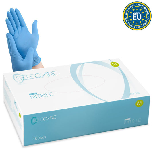 Blue Nitrile Gloves - Box of 100 (Medium) - Raclac