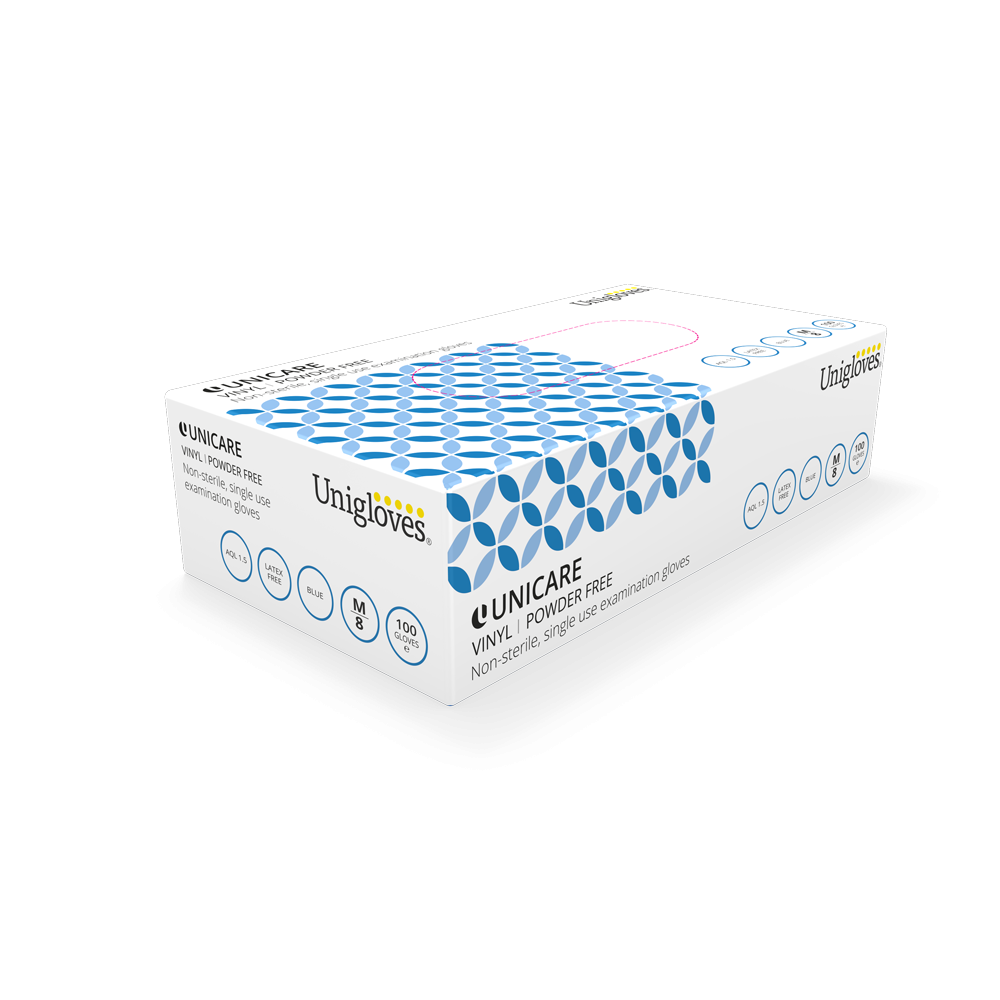 Blue Vinyl Gloves Large Powder Free (Box of 100) - Discontinued