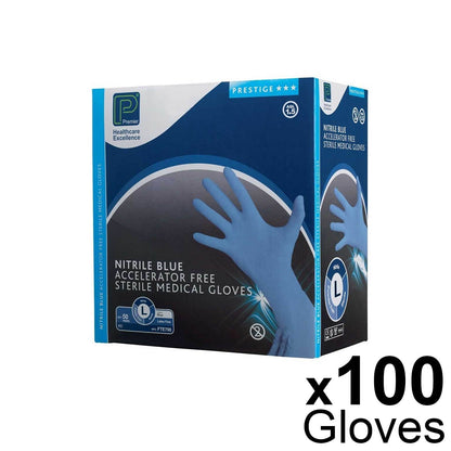 Premier Prestige Sterile Nitrile Powder Free Gloves - Large - 1 Box of 50 - Premier