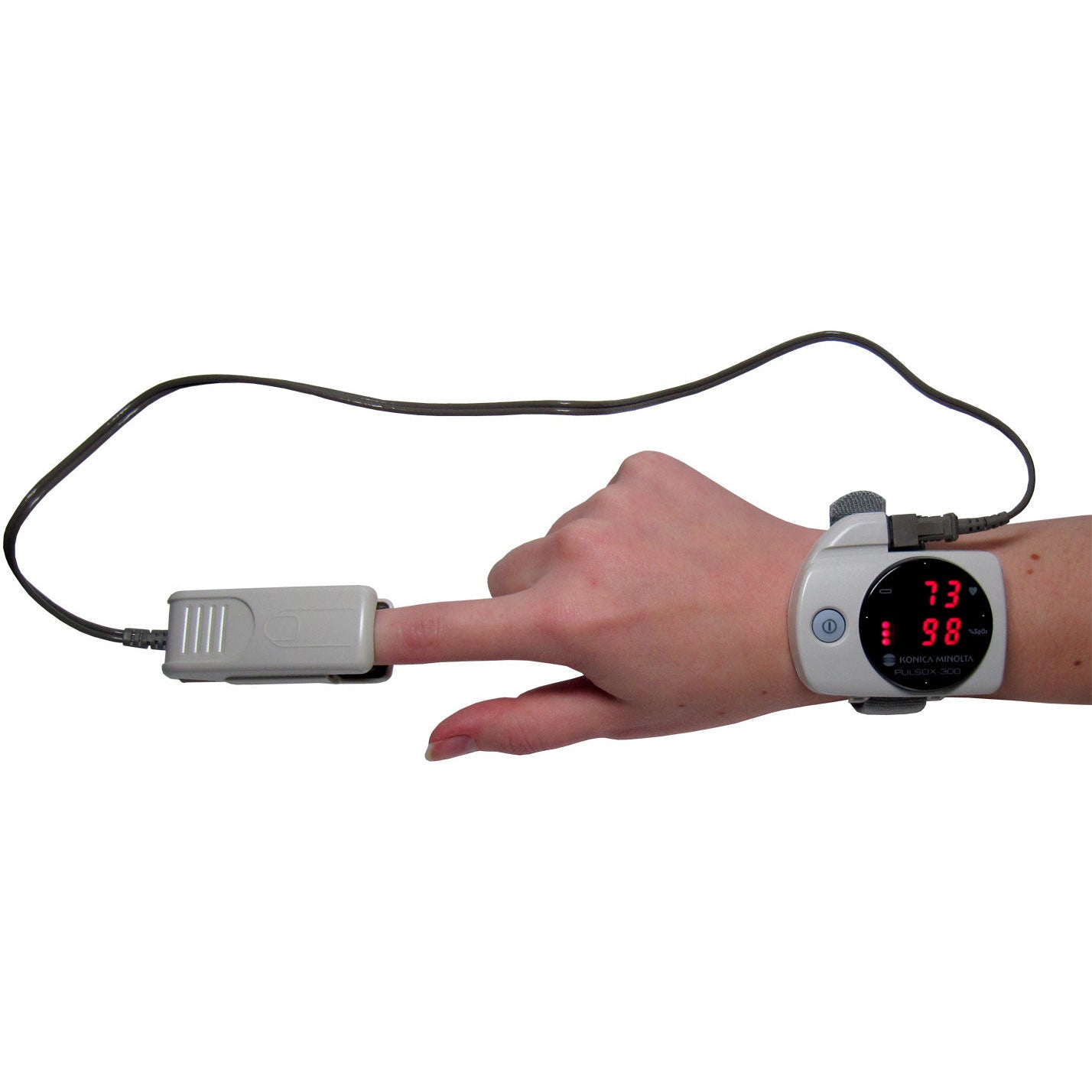 Konica Minolta Pulsox 300 Oximeter with SR-5C with Finger Clip Probe