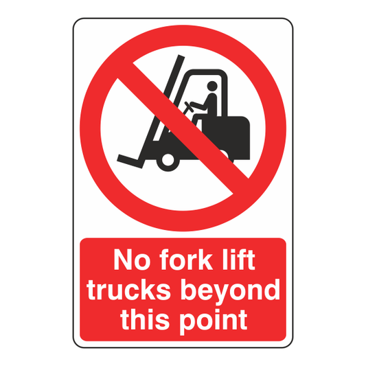No Fork Lift Trucks Beyond This Point Sign - Medisigns