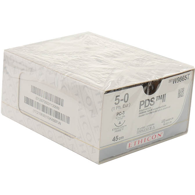 PDS II Suture: 16mm 45cm undyed 5-0 1 (x24)