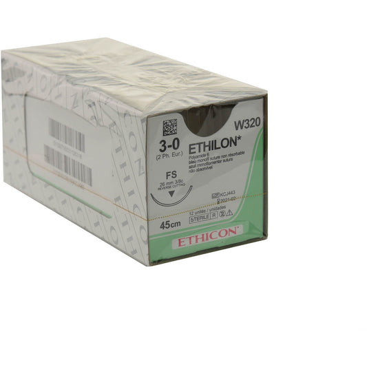 Ethilon Suture - 26mm 45cm - 3.0USP x 12