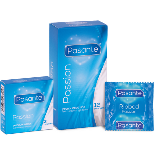 Pasante Passion Ribbed (Textured condoms)  - 12 pack