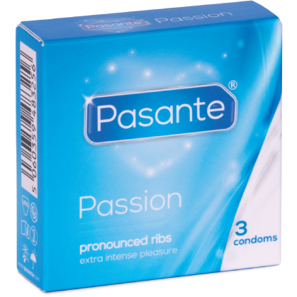 Pasante Passion Ribbed (Textured condoms)  - 3 pack - Pasante
