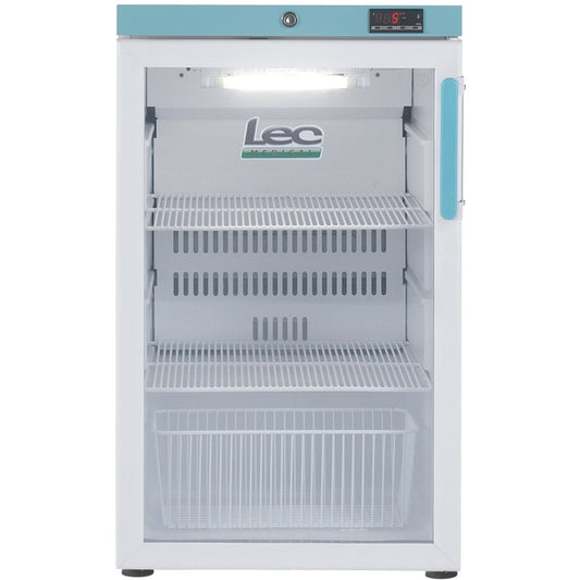 Lec PEGR107UK-LHH - 107L Countertop Pharmacy Refrigerator - Glass Door - Left Hand Hinge