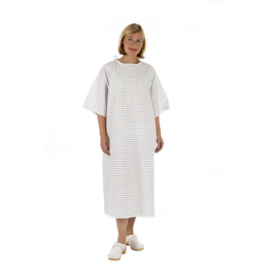 Polycotton Wraparound Examination Gown Marked Hospital Property - 