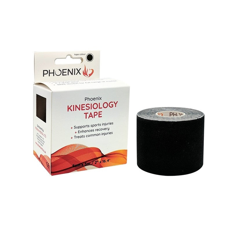 Phoenix Kinesiology Tape - Black (5cm x 5m) - Phoenix Medical