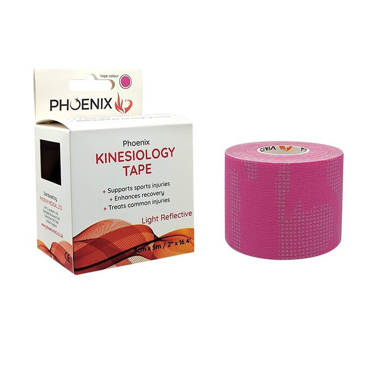 Phoenix Kinesiology Tape - Light Reflective Pink (5cm x 5m) – Medisave UK