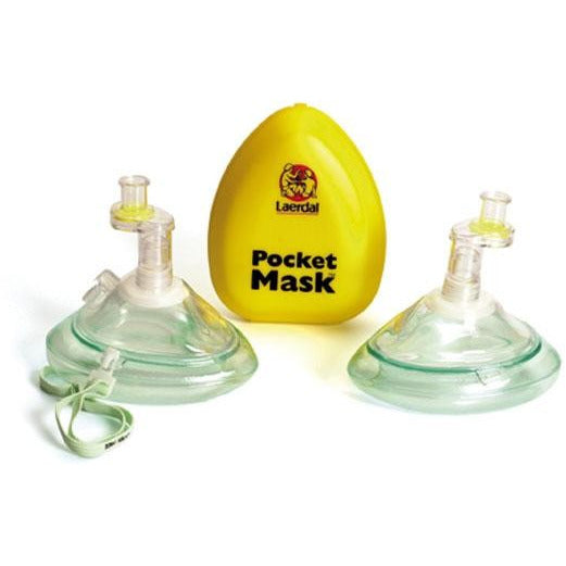 Laerdal Pocket Mask with Oxygen Inlet, Wipe and Gloves