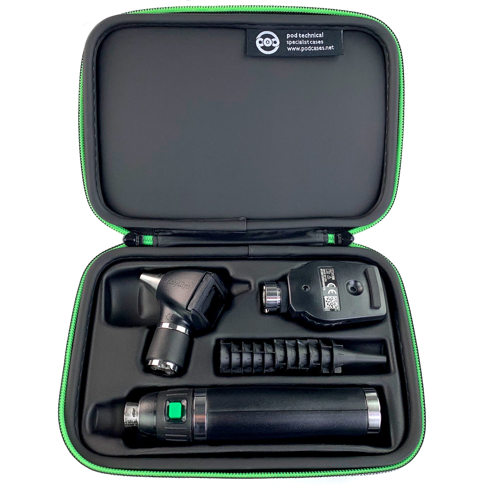 Premium Hard Carry Case for Welch Allyn Otoscope & Ophthalmoscope diagnostic sets - Pod Technical