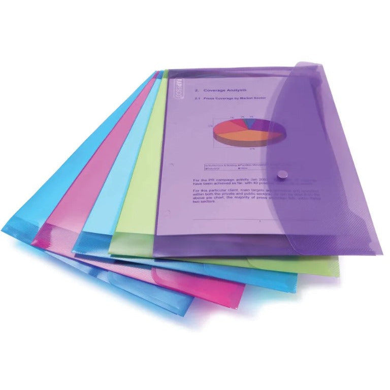 Popper Wallet A4 + Clear (Pack of 5) - Vow