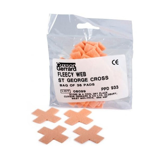 Fleecy Web Cut Pads - St George Cross x 36 Pads