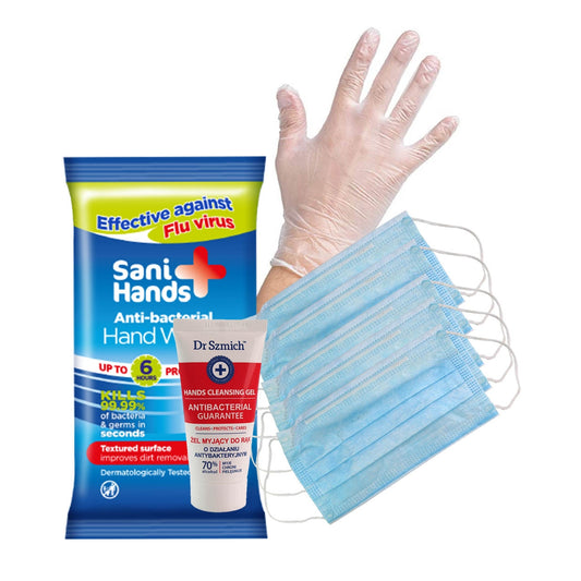 PPE Pack - Gloves/Masks/Hand Gel/Wipes - Medisave Professional