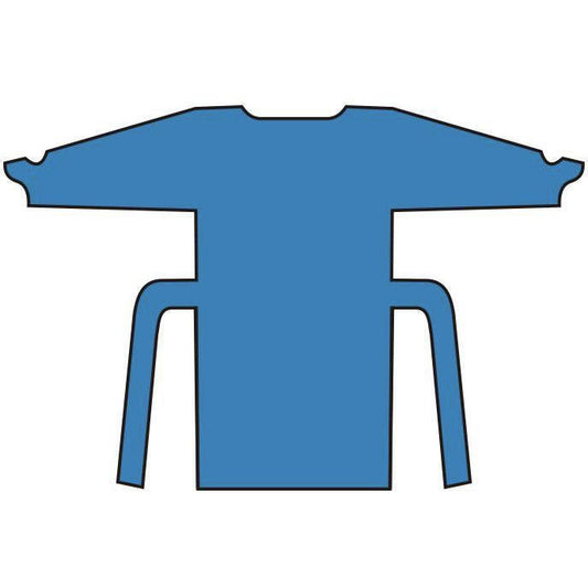 Protective Thumb Loop Gown – PPE Cat I Certified - Fluid Resistant - Box of 15 - Discontinued