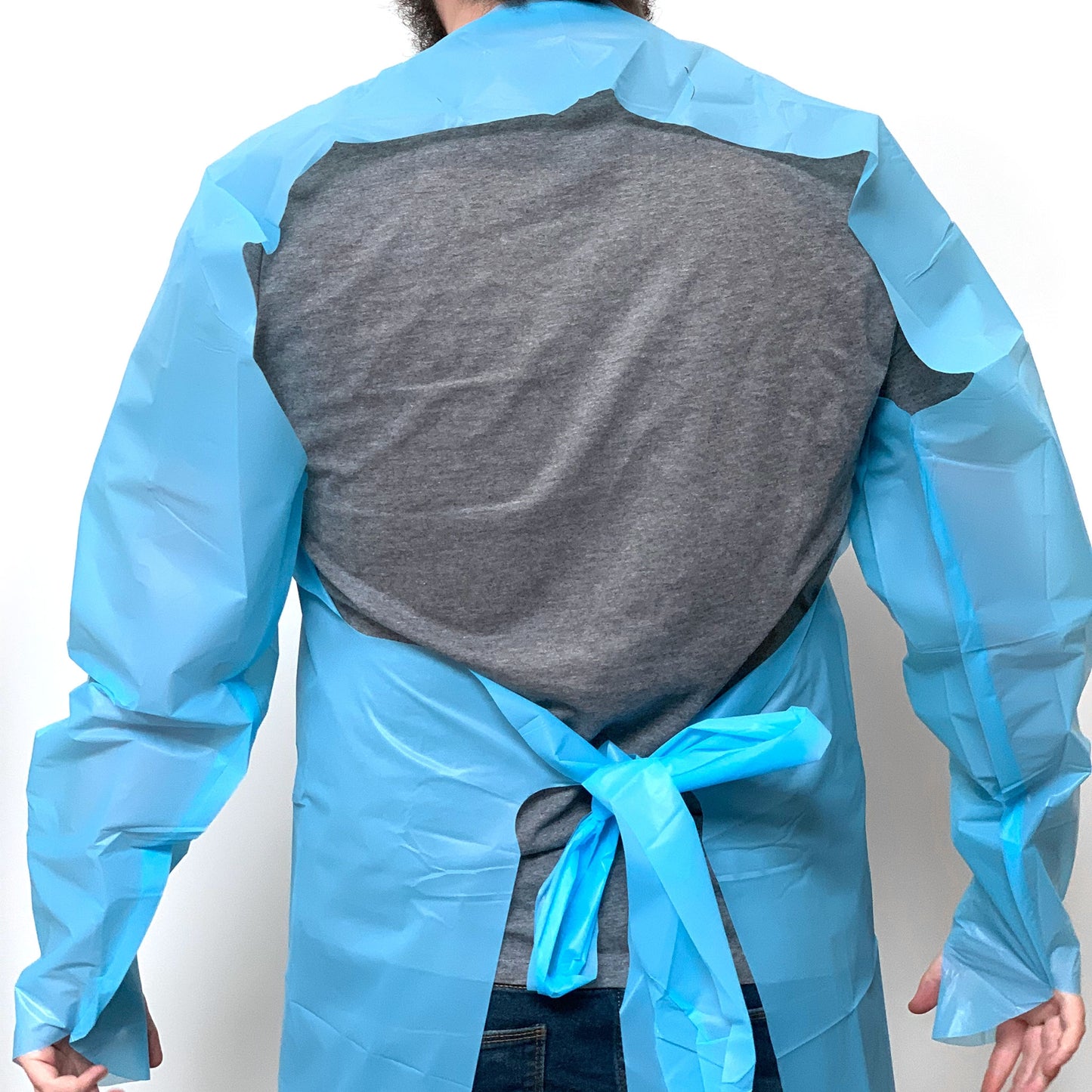 Protective Thumb Loop Gown – PPE Cat I Certified - Fluid Resistant - Box of 15 - Discontinued