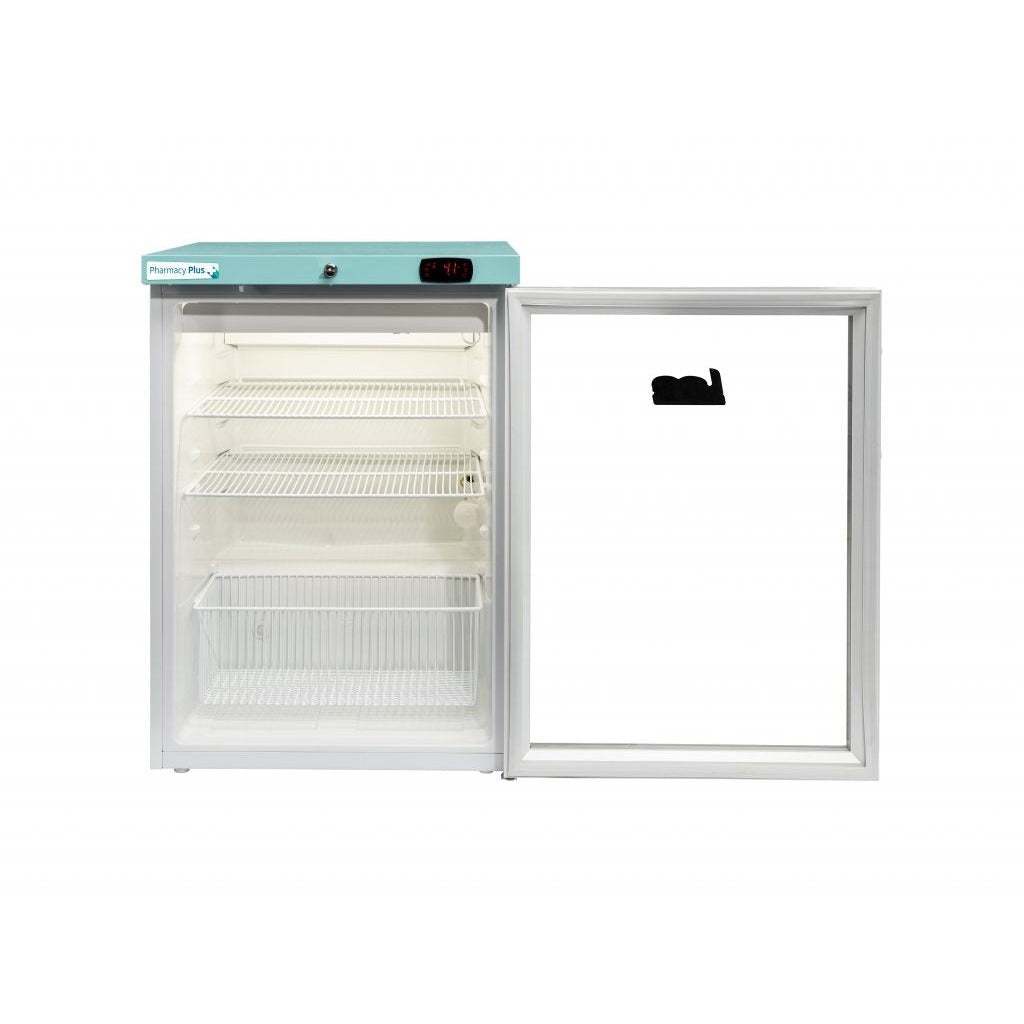 Lec Fridge 158L - Pharmacy Refrigerator - Under Counter Glass Door - Bluetooth PPGR158BT-UK [Left Hinge]