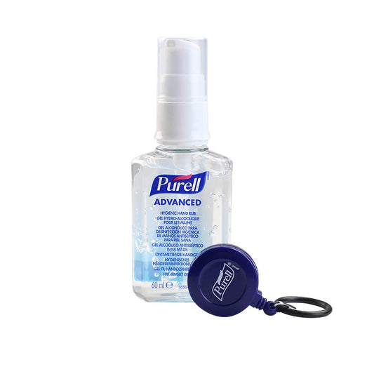 Purell Instant Hand Sanitiser - 60ml Pump Bottle with Extendable Clip - Purell