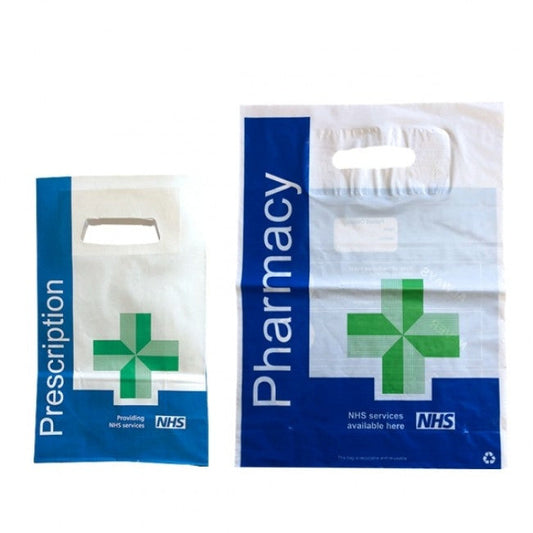 Plastic NHS Prescription Carrier Bag - 305 x 178 + 88mm - Case of 500 - Denward