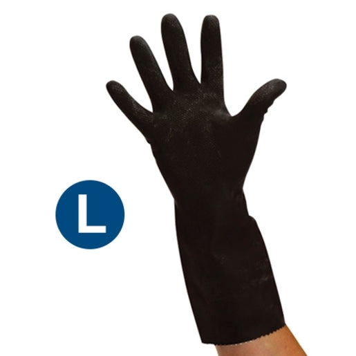 Black Heavy Duty Rubber Gloves (L)