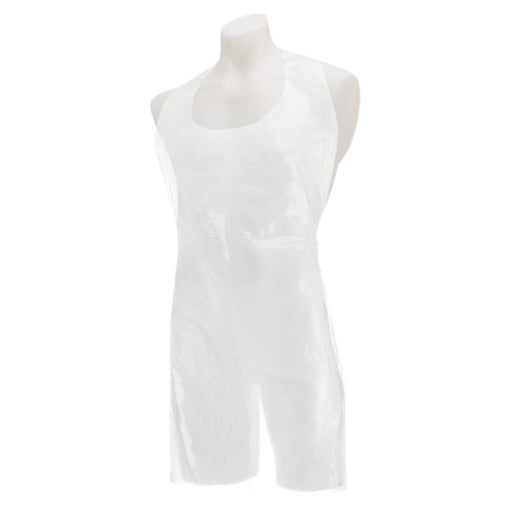 Disposable Polythene White Aprons - Roll of 200