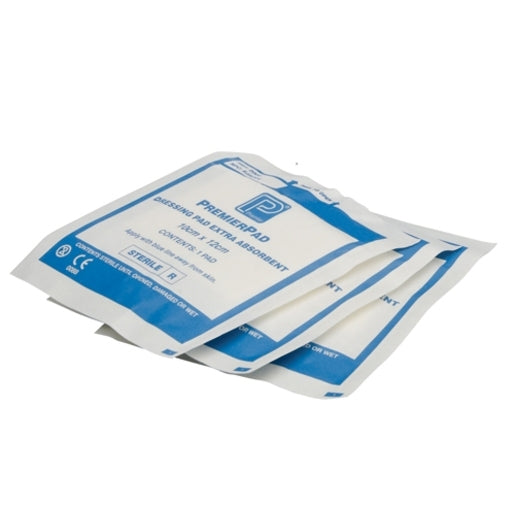 Sterile PremierPads Wound Dressing Pads (10 x 10 cm) - Pack of 50