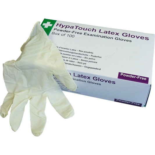 HypaTouch Powder-Free Latex Gloves, Medium (Box of 100) - Safety First Aid