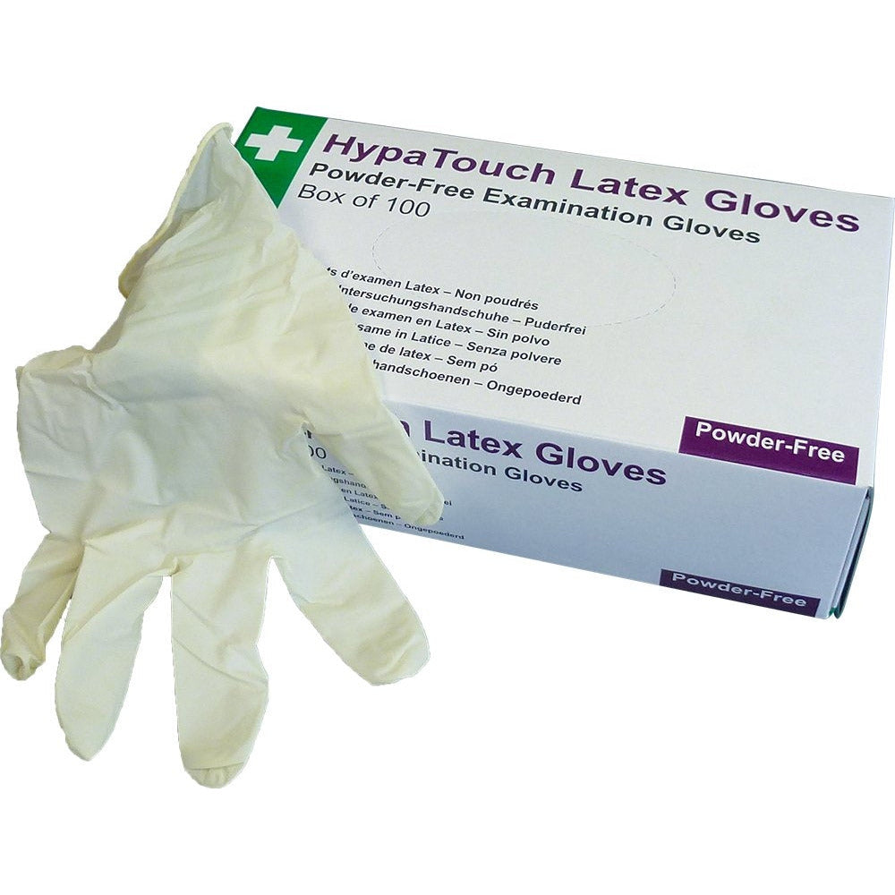 HypaTouch Powder-Free Latex Gloves, Large (Box of 100) - Safety First Aid
