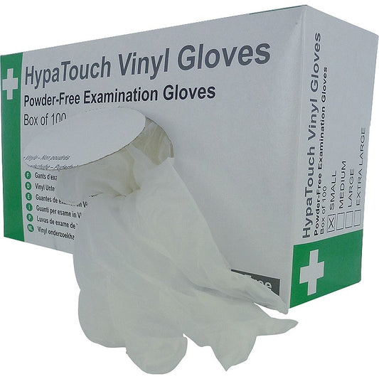 HypaTouch Powder-Free Vinyl Gloves (Box of 100) - Large - Safety First Aid