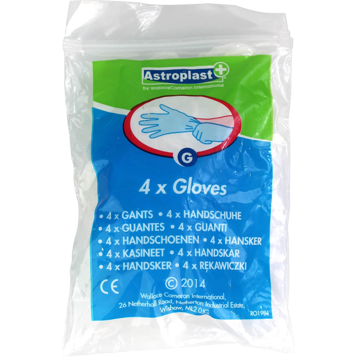 Astroplast Large Vinyl powdered gloves - Pack of 4 - Blue Dot
