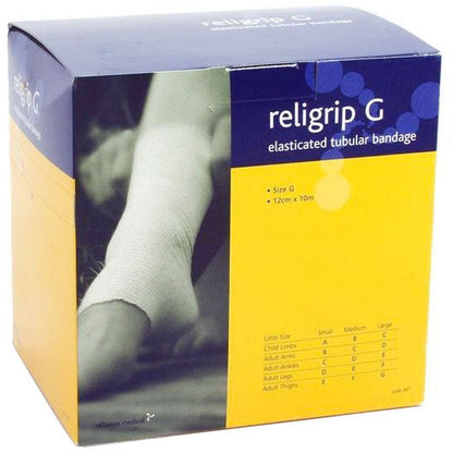 Religrip Elasticated Tubular Bandage Size G 12cm x 10m - Reliance