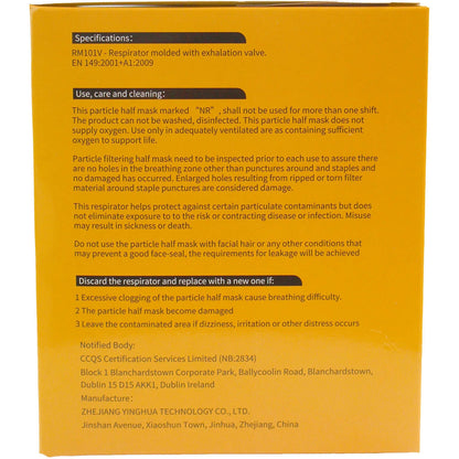 FFP2 Moulded Cup Respirator Face Mask x 10 - Valved - Discontinued