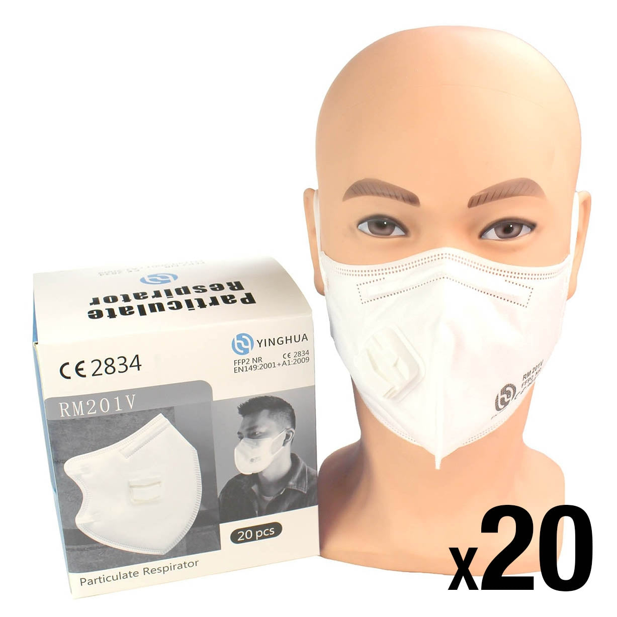 FFP2 Respirator Face Mask x 20 - Valved - Discontinued