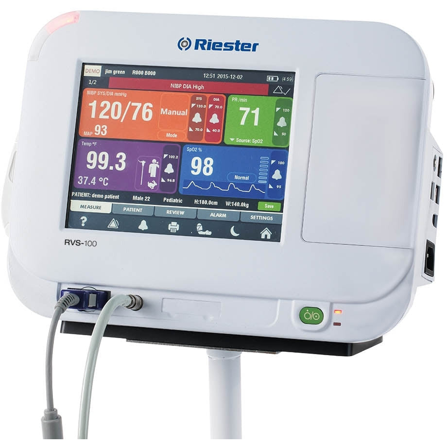 Vitals Sign Machine Screen RVS-100 Advanced Vital Signs Monitor With NIBP and Riester SP02 ...